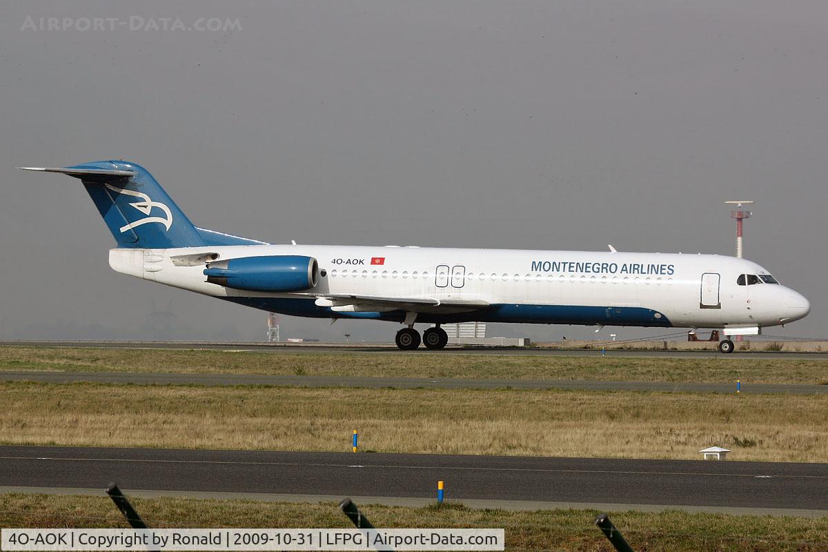 4O-AOK, 1989 Fokker 100 (F-28-0100) C/N 11272, at cdg