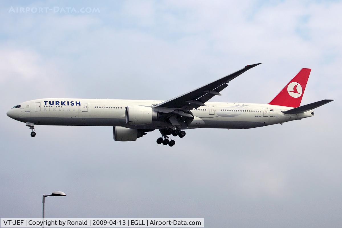 VT-JEF, 2007 Boeing 777-35R/ER C/N 35162, at lhr