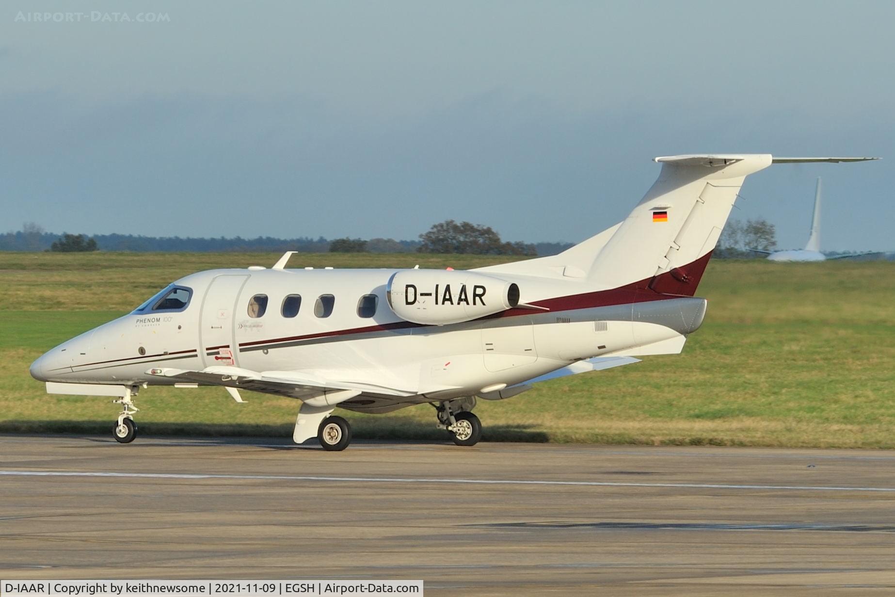 D-IAAR, 2010 Embraer EMB-500 Phenom 100 C/N 50000127, Arriving at Norwich from Milan, Italy.
