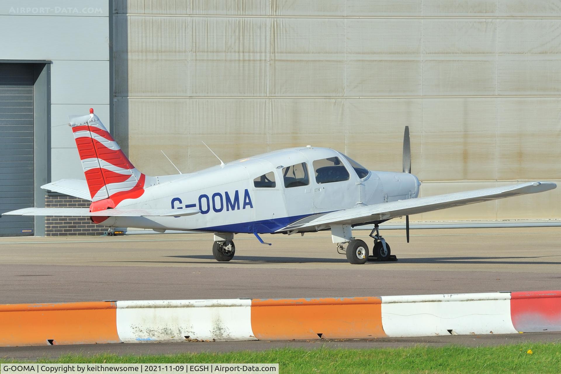 G-OOMA, 1981 Piper PA-28-161 Cherokee Warrior II C/N 28-8116030, Parked at Norwich from Church Fenton.