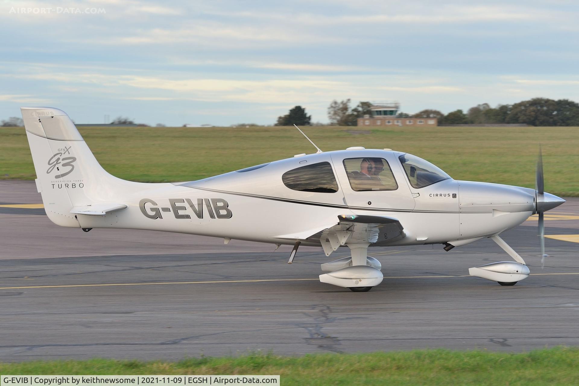 G-EVIB, 2007 Cirrus SR22 G3 GTSX Turbo C/N 2467, Leaving Norwich for Church Fenton.
