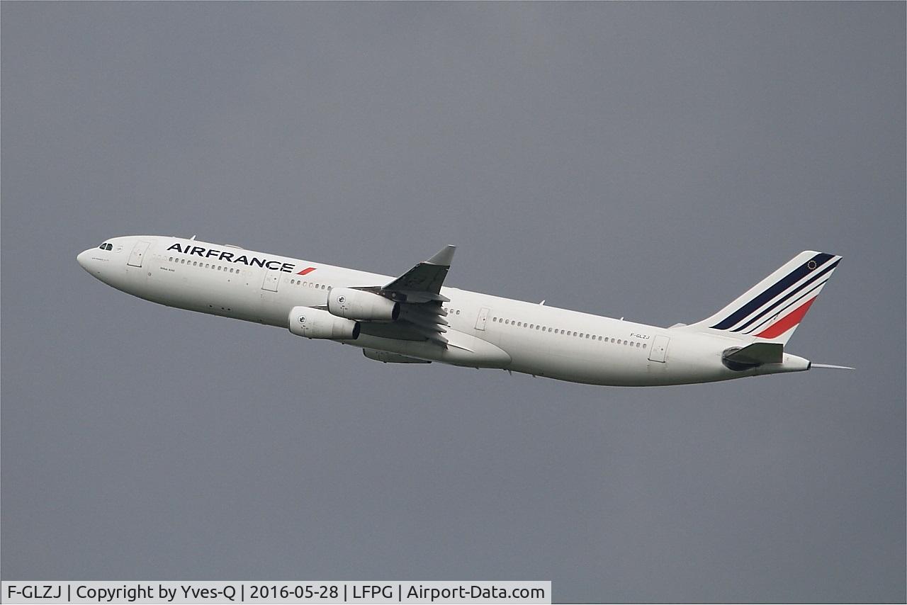 F-GLZJ, 1997 Airbus A340-313X C/N 186, Airbus A340-313X, Climbing from Rwy 08L, Roissy Charles De Gaulle Airport (LFPG-CDG)