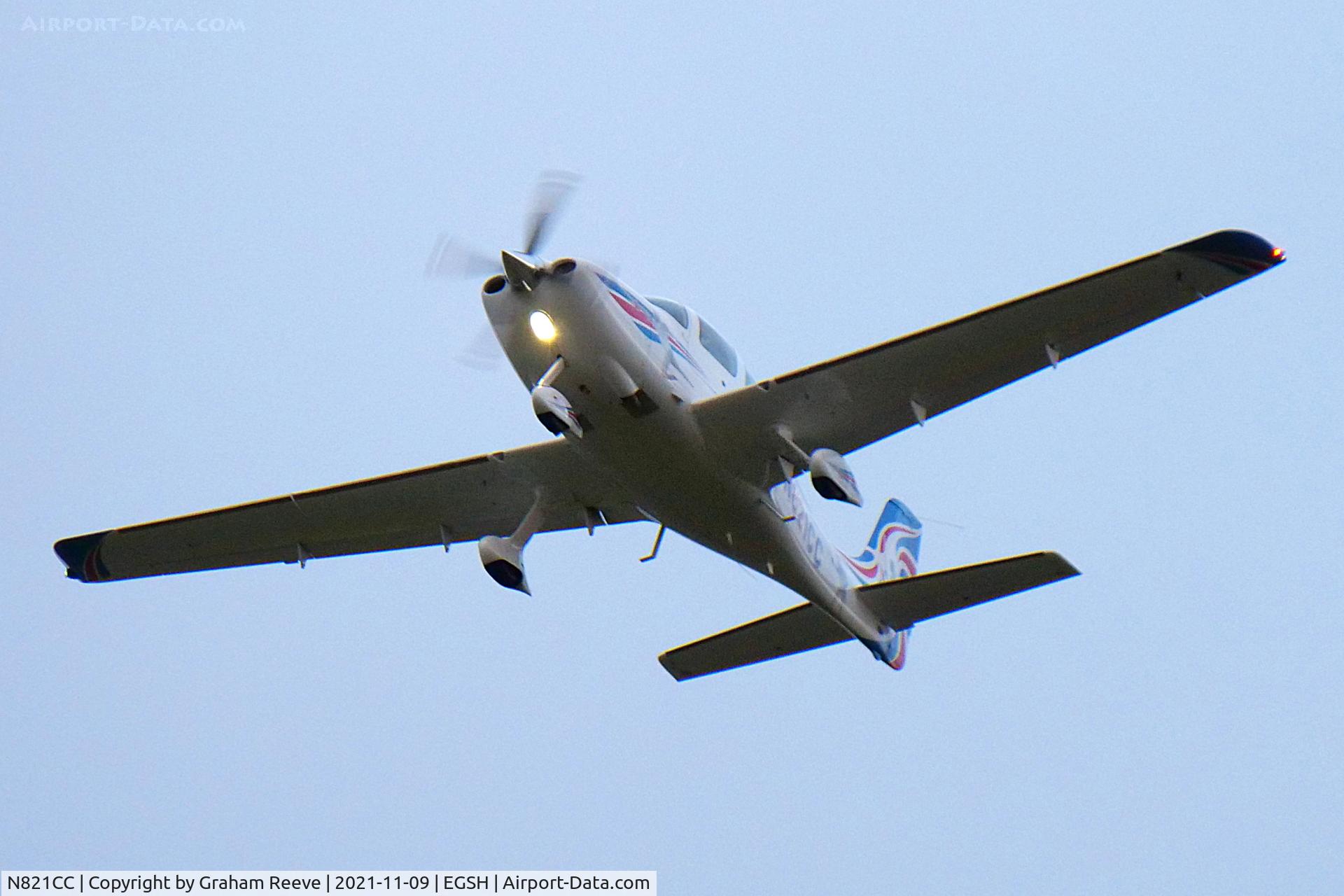 N821CC, 2005 Cirrus SR22 G2 C/N 1427, Over head at Norwich.