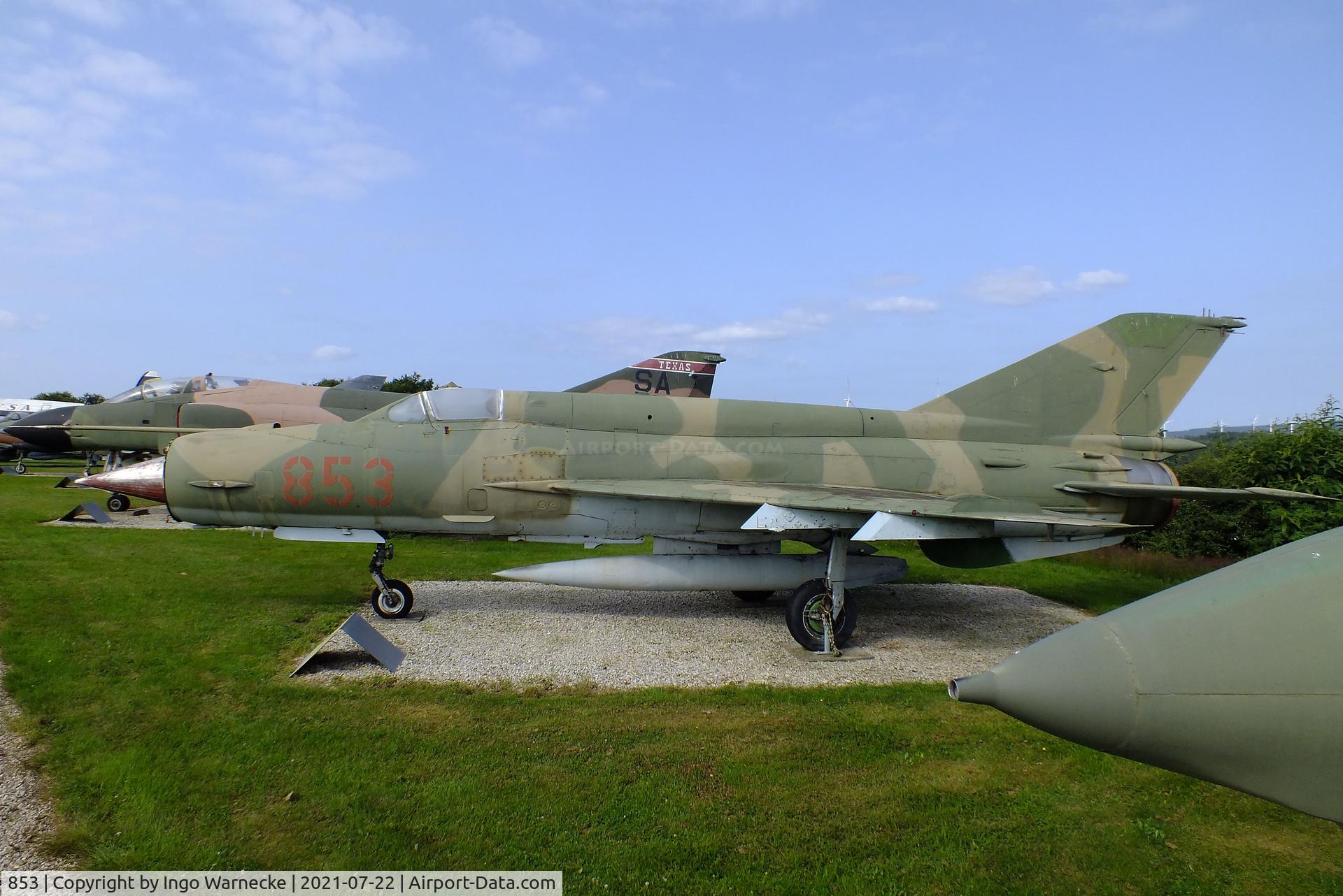 853, Mikoyan-Gurevich MiG-21Bis C/N 75058015, Mikoyan i Gurevich MiG-21bis SAU FISHBED-N at the Flugausstellung P. Junior, Hermeskeil