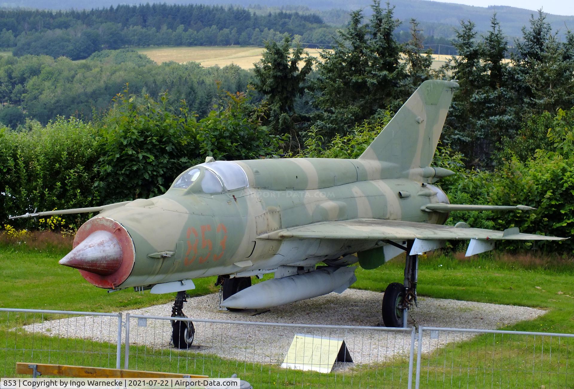 853, Mikoyan-Gurevich MiG-21Bis C/N 75058015, Mikoyan i Gurevich MiG-21bis SAU FISHBED-N at the Flugausstellung P. Junior, Hermeskeil