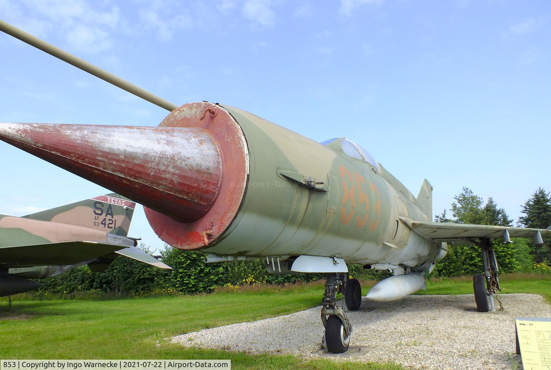 853, Mikoyan-Gurevich MiG-21Bis C/N 75058015, Mikoyan i Gurevich MiG-21bis SAU FISHBED-N at the Flugausstellung P. Junior, Hermeskeil