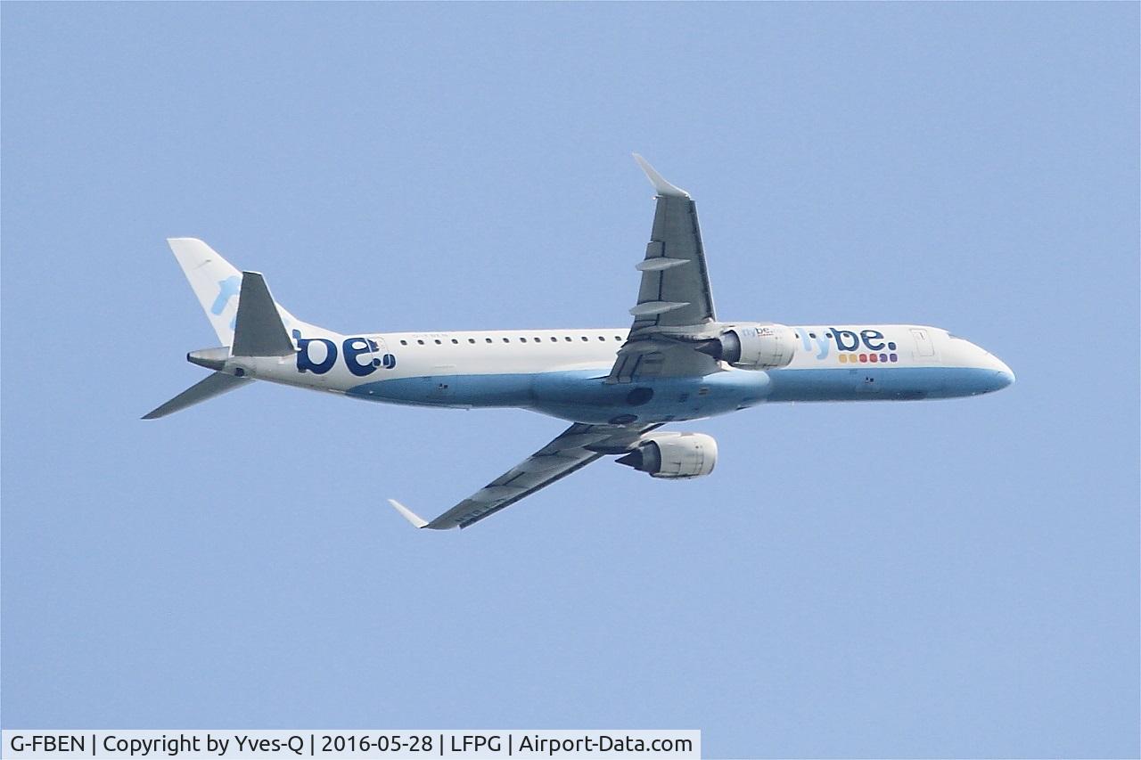 G-FBEN, 2008 Embraer 195LR (ERJ-190-200LR) C/N 19000213, Embraer 195LR, Climbing from rwy 06R, Roissy Charles De Gaulle airport (LFPG-CDG)