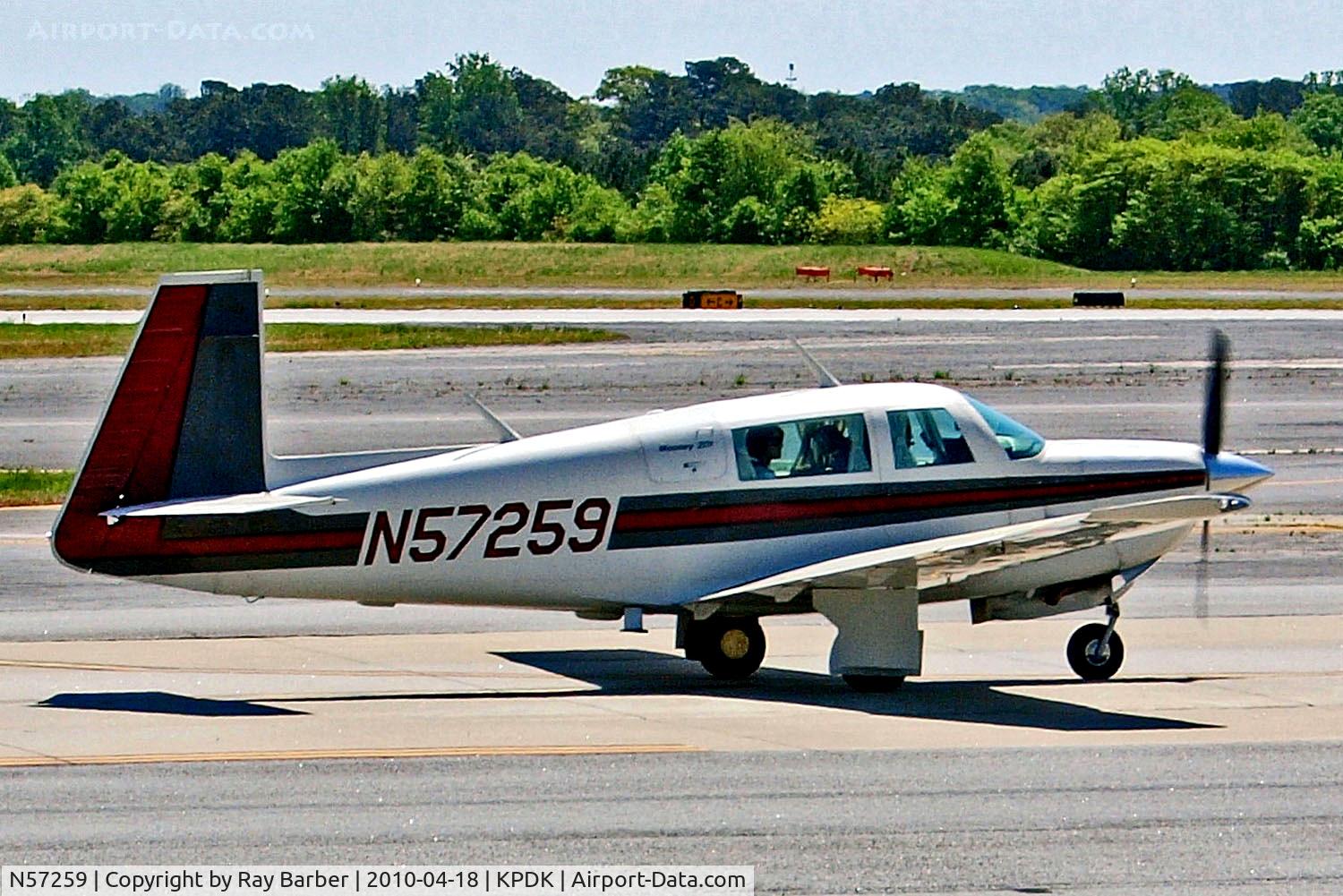 N57259, 1984 Mooney M20J 201 C/N 24-1435, N57259   Mooney M20J Model 201 [24-1435] Atlanta DeKalb-Peachtree~N 18/04/2010