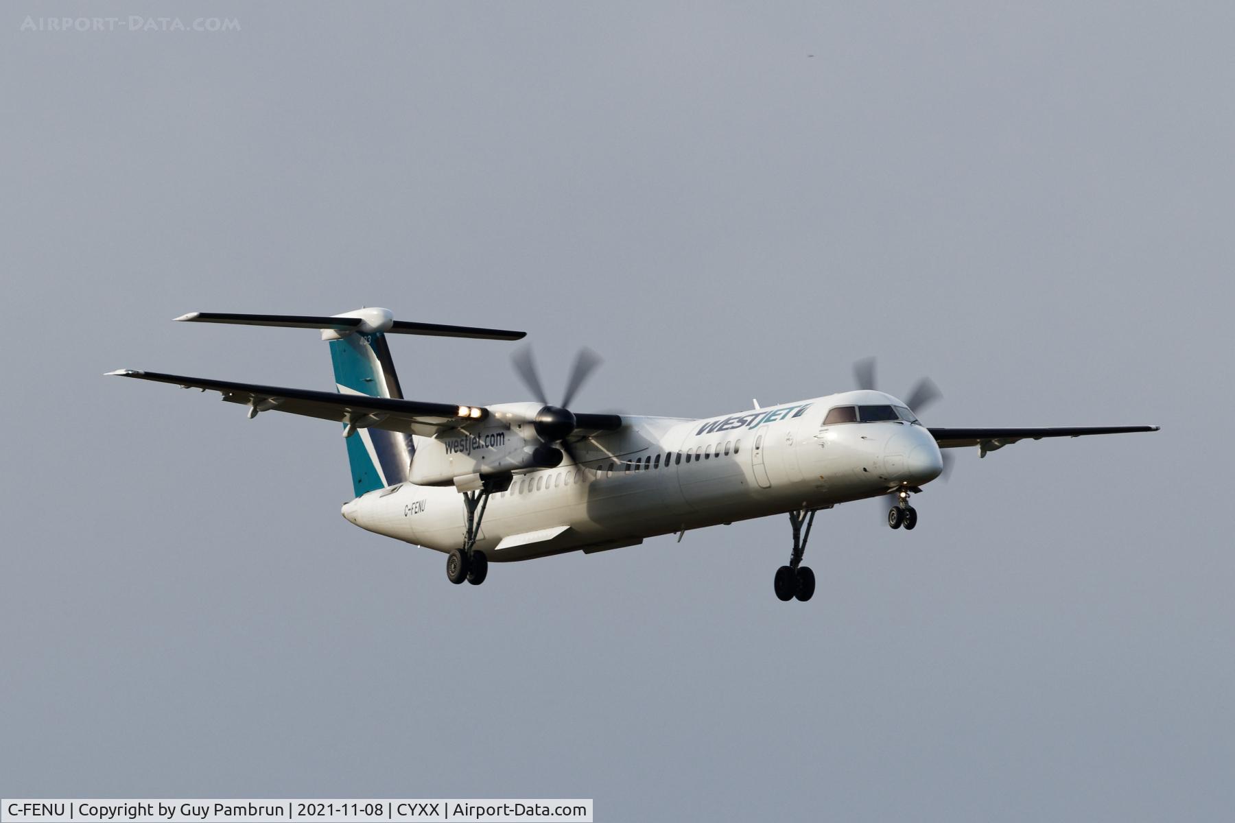 C-FENU, 2013 De Havilland Canada DHC-8-402Q Dash 8 C/N 4446, Landing on 07