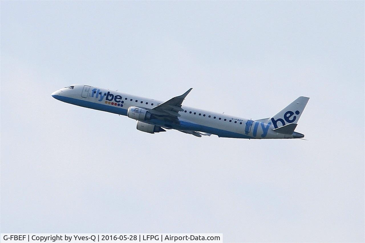 G-FBEF, 2007 Embraer 195LR (ERJ-190-200LR) C/N 19000104, Embraer 195LR, Climbing from rwy 08L, Roissy Charles De Gaulle Airport (LFPG-CDG)