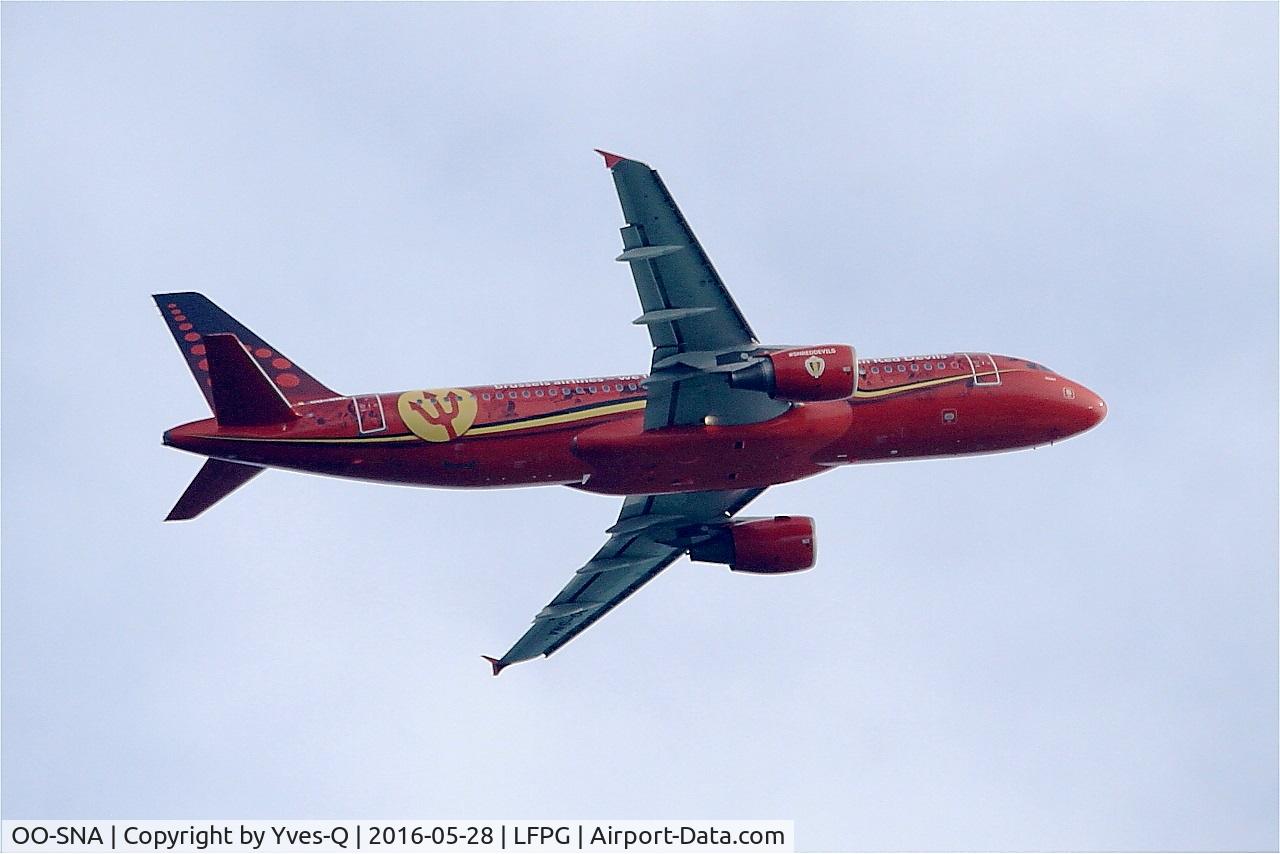 OO-SNA, 2001 Airbus A320-214 C/N 1441, Airbus A320-214, Climbing from rwy 06R, Roissy Charles De Gaulle airport (LFPG-CDG)