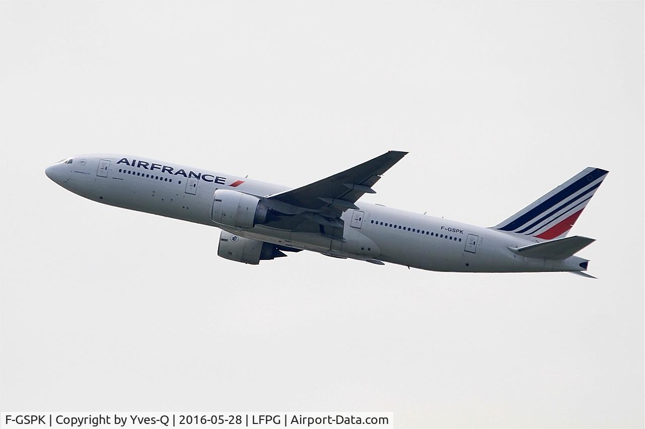 F-GSPK, 2000 Boeing 777-228/ER C/N 29010, Boeing 777-228ER, Climbing from rwy 08L, Roissy Charles De Gaulle Airport (LFPG-CDG)
