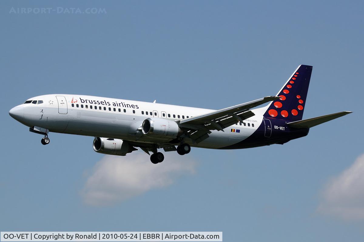 OO-VET, 1998 Boeing 737-4Q8 C/N 28202, at bru