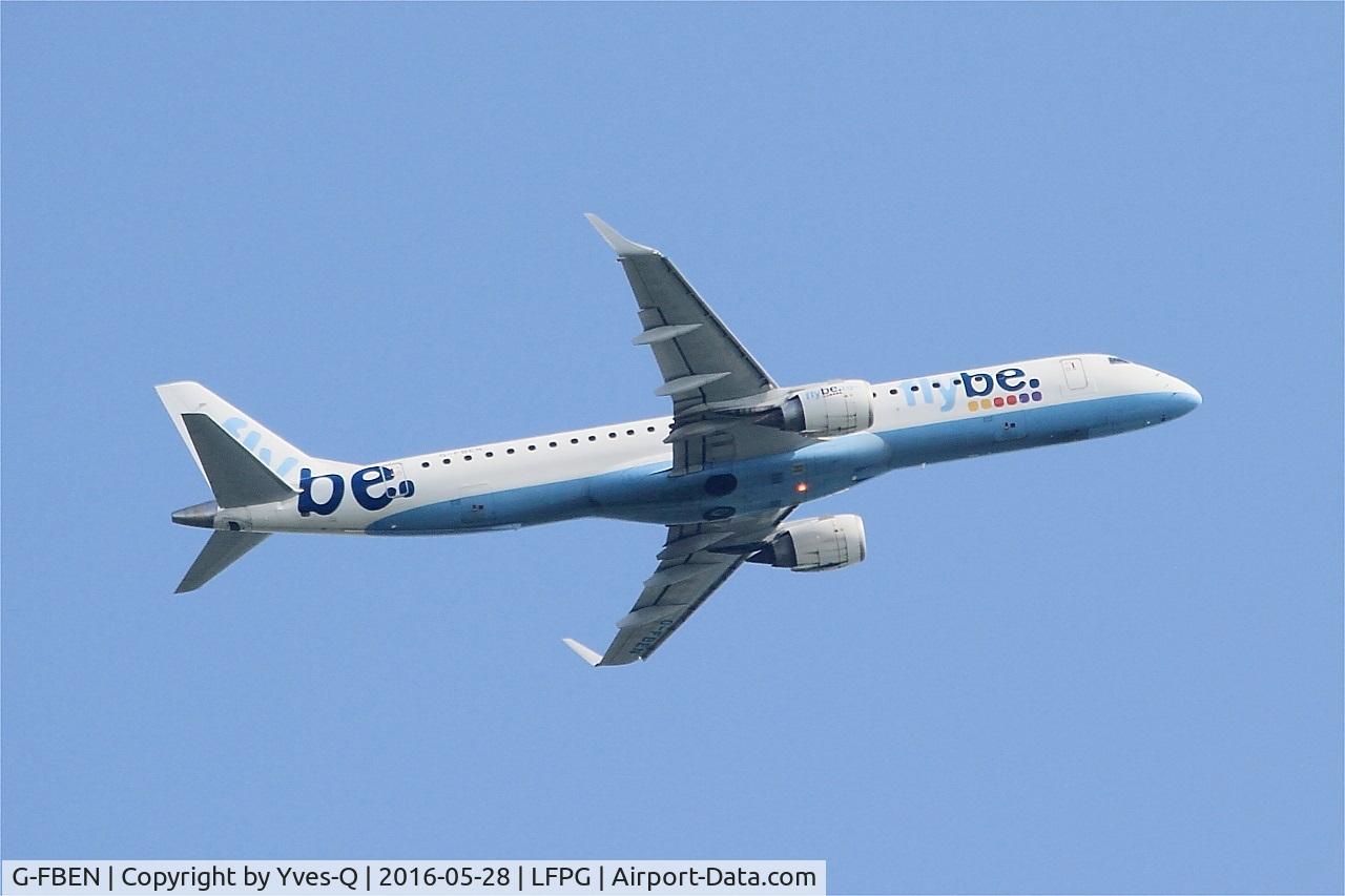 G-FBEN, 2008 Embraer 195LR (ERJ-190-200LR) C/N 19000213, Embraer 195LR, Climbing from rwy 06R, Roissy Charles De Gaulle airport (LFPG-CDG)