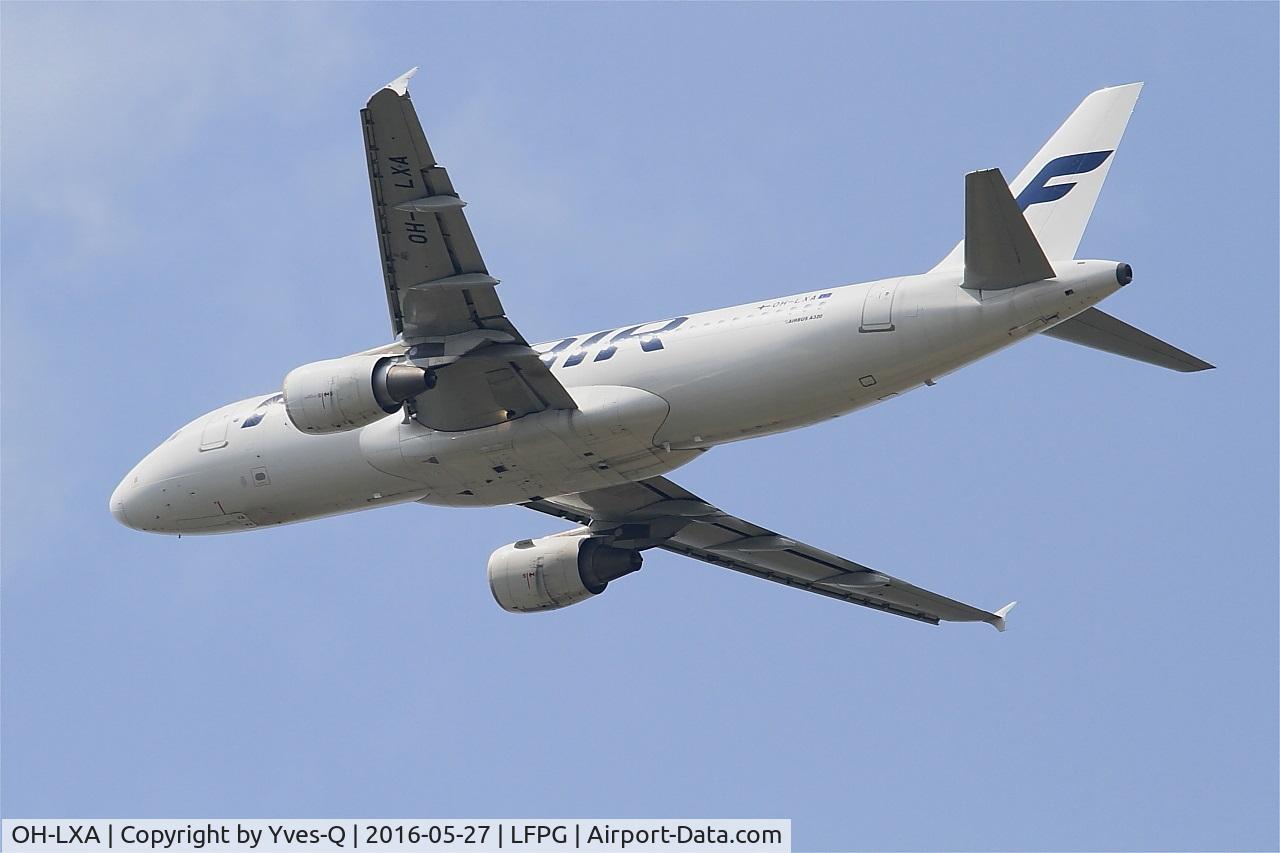 OH-LXA, 2001 Airbus A320-214 C/N 1405, Airbus A320-214, Climbing from rwy 27L, Roissy Charles De Gaulle airport (LFPG-CDG)