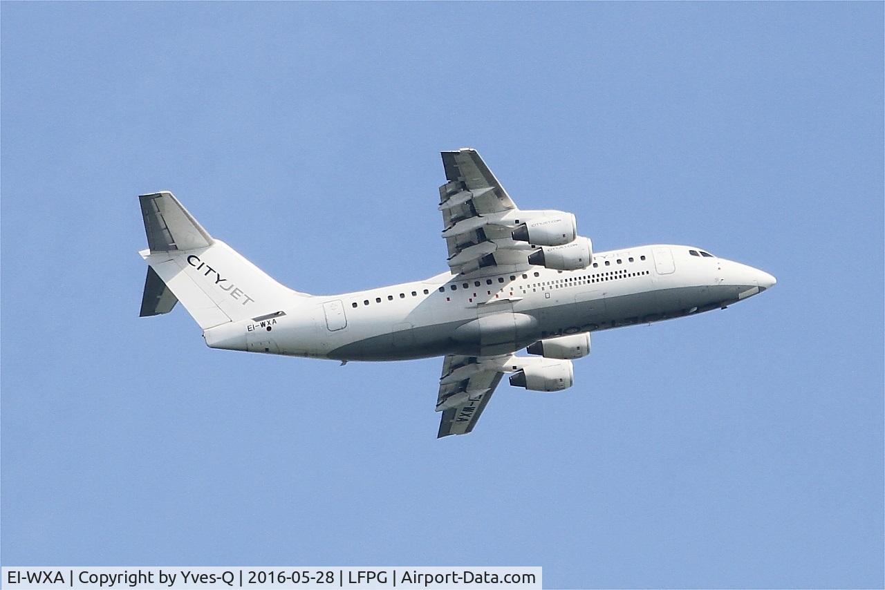 EI-WXA, 1997 British Aerospace Avro 146-RJ85A C/N E2310, British Aerospace RJ85A, Climbing from rwy 06R, Roissy Charles De Gaulle airport (LFPG-CDG)