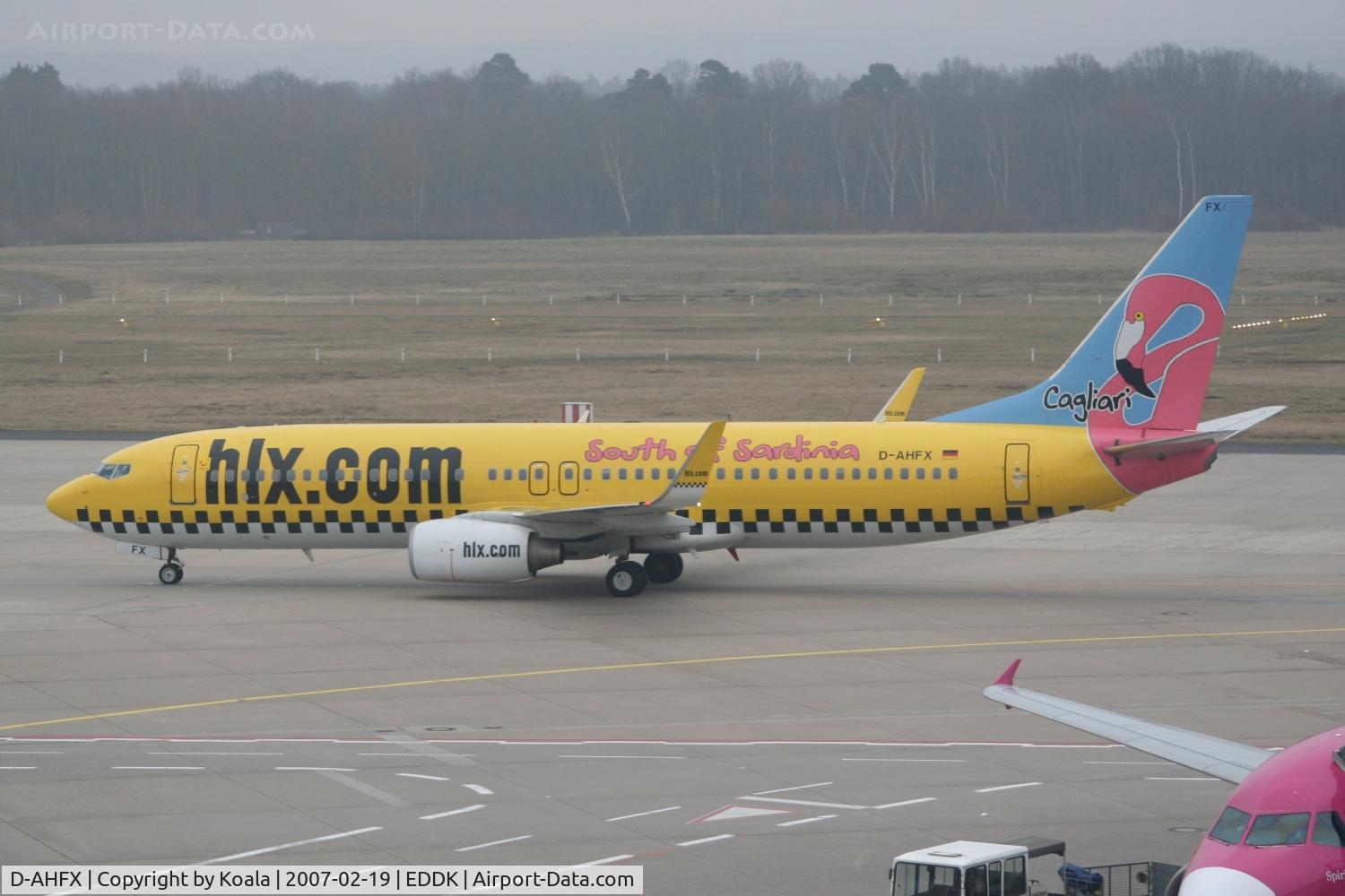 D-AHFX, 2001 Boeing 737-8K5 C/N 30416, ADD for Cagliari, capital of the Island of Sardinia