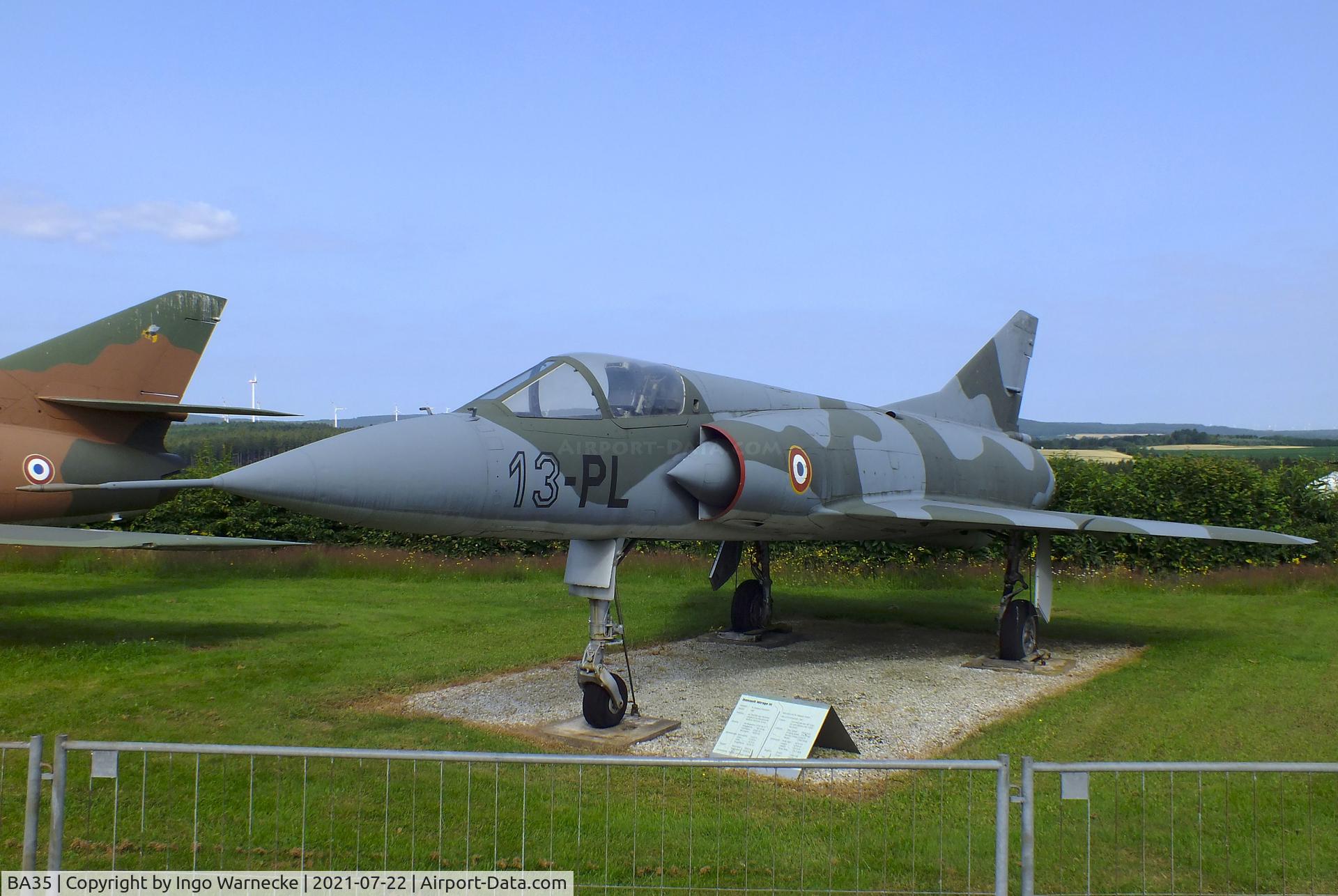 BA35, SABCA Mirage 5BA C/N 35, Dassault (SABCA) Mirage 5BA displayed as french 13-PL, at the Flugausstellung P. Junior, Hermeskeil