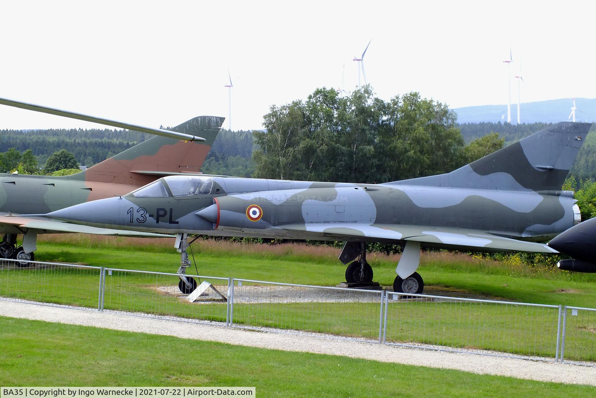 BA35, SABCA Mirage 5BA C/N 35, Dassault (SABCA) Mirage 5BA displayed as french 13-PL, at the Flugausstellung P. Junior, Hermeskeil