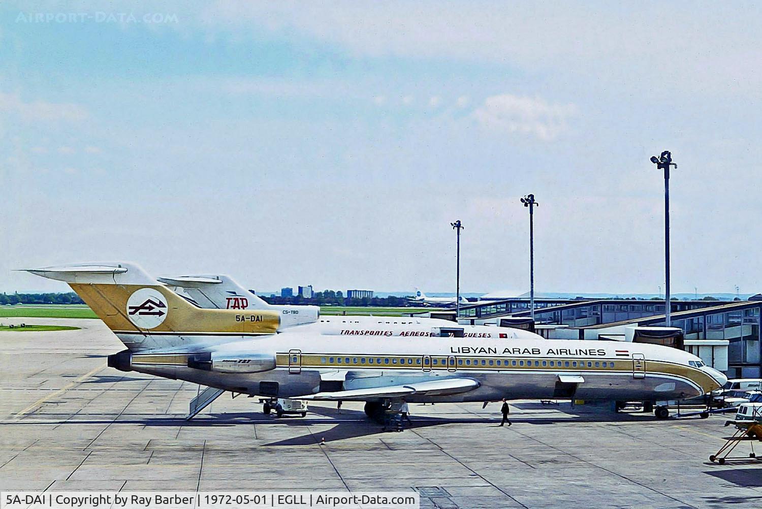 5A-DAI, 1968 Boeing 727-224 C/N 20245, 5A-DAI   Boeing 727-224 [20245] (Libyan Arab Airlines) Heathrow~G 01/05/1972