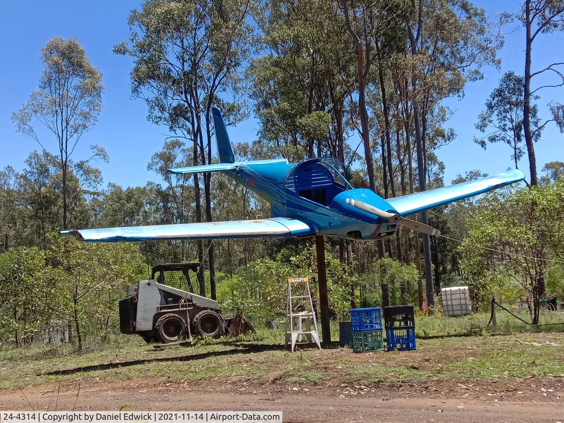 24-4314, 2005 Sabre RVX-115 C/N 5105125k, Plane was crashed and stripped for parts 
It now rests as a garden orniment in Glenwood qld