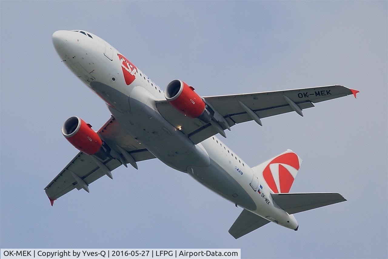 OK-MEK, 2007 Airbus A319-112 C/N 3043, Airbus A319-112, Climbing from rwy 27L, Roissy Charles De Gaulle airport (LFPG-CDG)