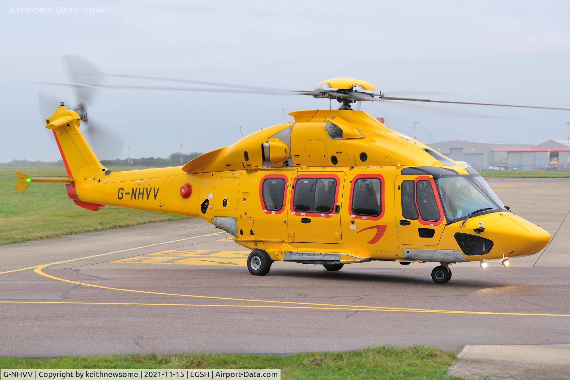 G-NHVV, 2014 Airbus Helicopters EC-175B C/N 5002, Arriving at Norwich from Aberdeen.