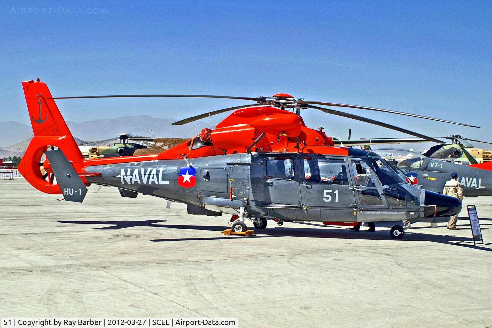 51, 1986 Aerospatiale SA-365F Dauphin C/N 6168, 51   Aerospatiale SA.365F Dauphin 2 [6168] (Chilean Navy) Santiago-Arturo Merino Benitez Int~CC 27/03/2012