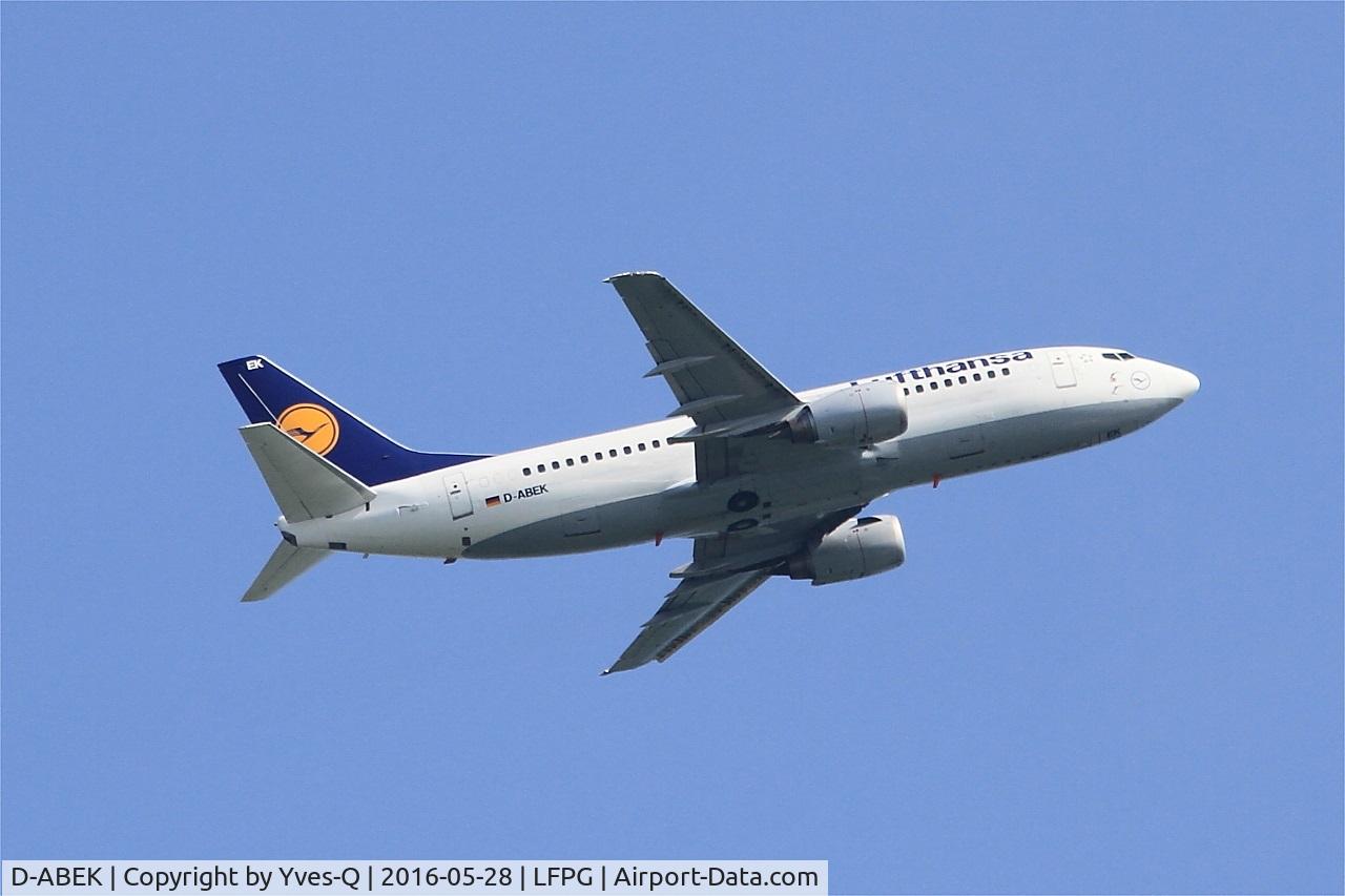 D-ABEK, 1991 Boeing 737-330 C/N 25414, Boeing 737-330, Climbing from rwy 06R, Roissy Charles De Gaulle airport (LFPG-CDG)