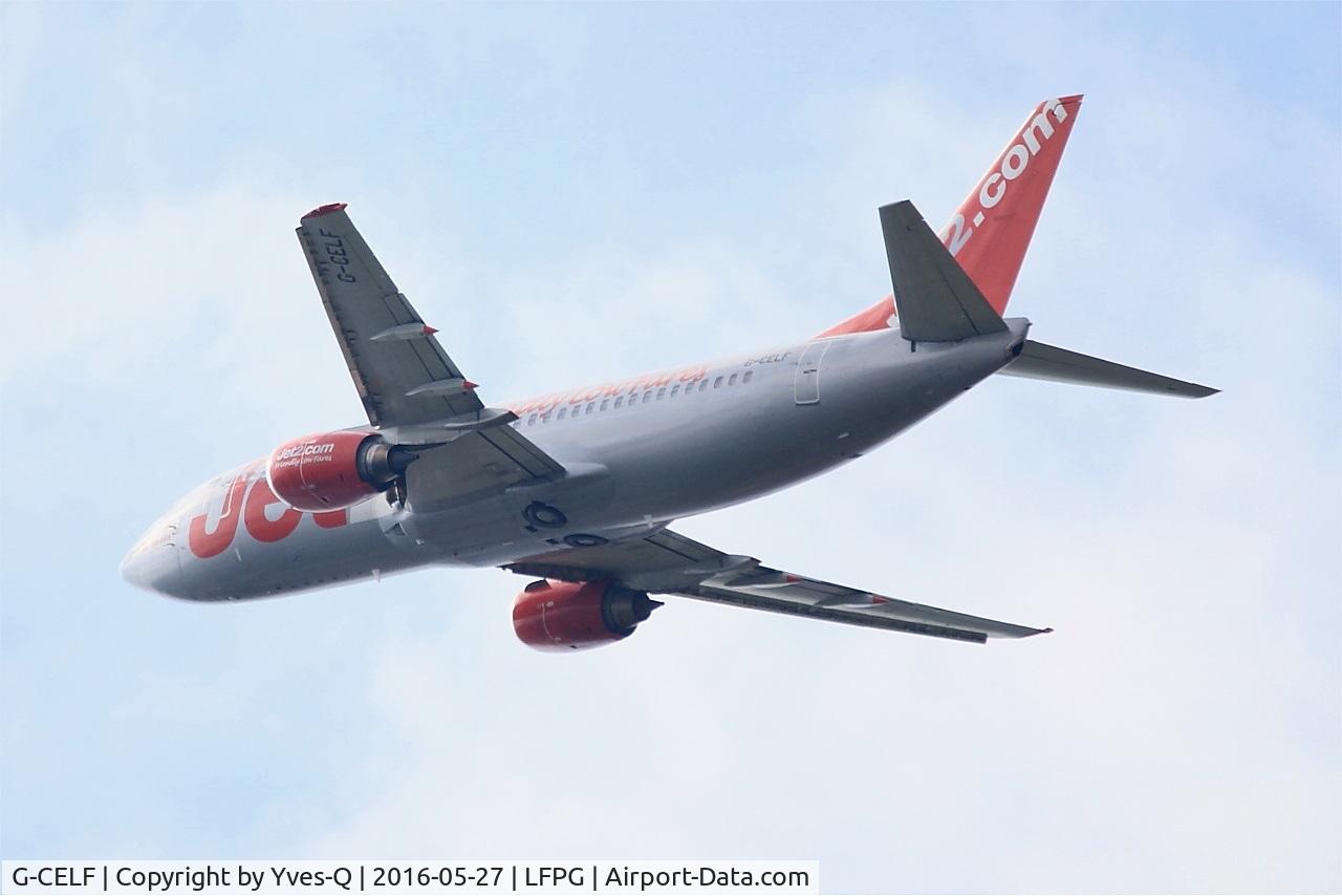 G-CELF, 1988 Boeing 737-377 C/N 24302, Boeing 737-377, Climbing from rwy 27L, Roissy Charles De Gaulle airport (LFPG-CDG)