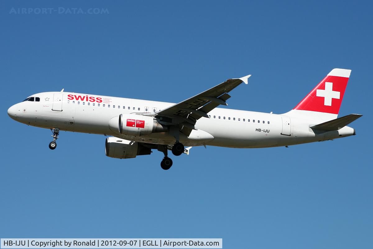 HB-IJU, 2003 Airbus A320-214 C/N 1951, at lhr
