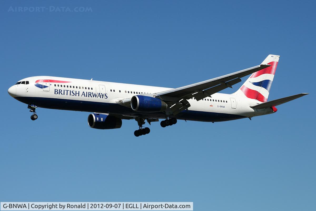 G-BNWA, 1989 Boeing 767-336 C/N 24333, at lhr