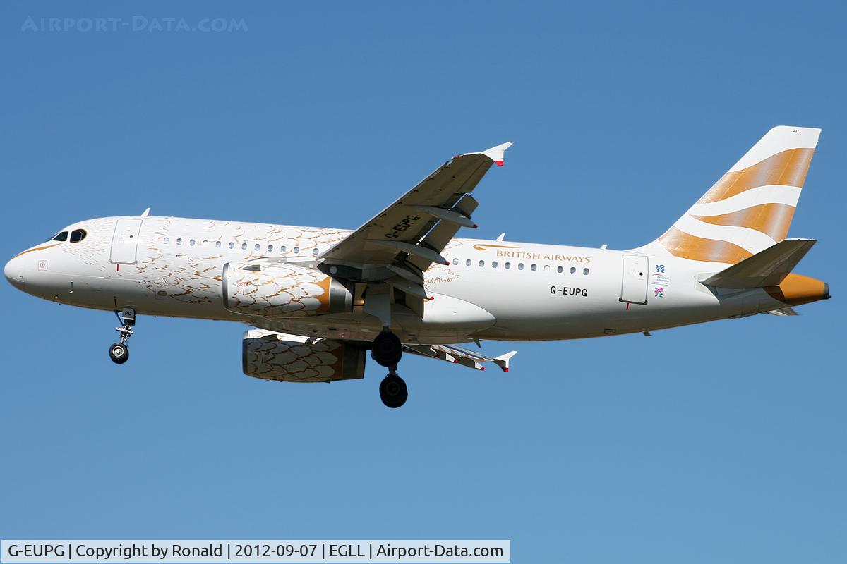 G-EUPG, 2000 Airbus A319-131 C/N 1222, at lhr