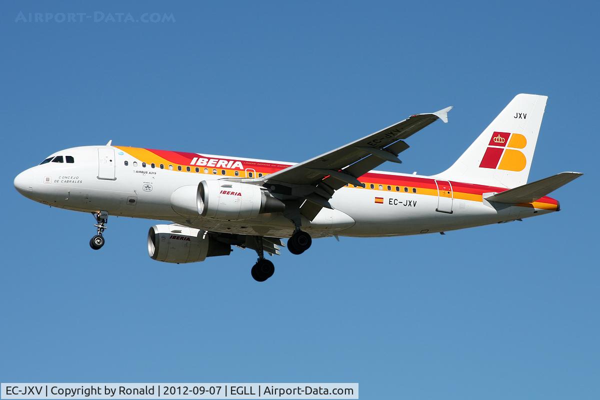 EC-JXV, 2006 Airbus A319-111 C/N 2897, at lhr