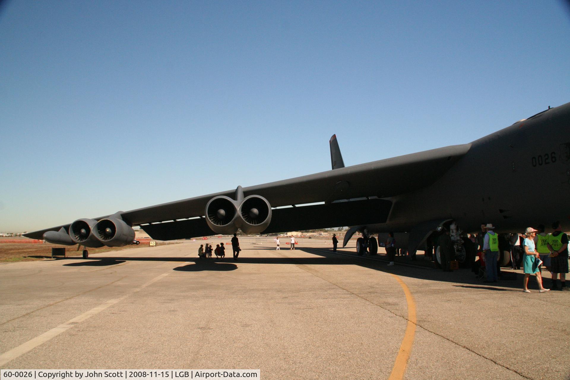 60-0026, 1960 Boeing B-52H Stratofortress C/N 464391, Long Beach Ca (LGB) air show on 11-15-2008. BUFF #0026 proudly on static display.