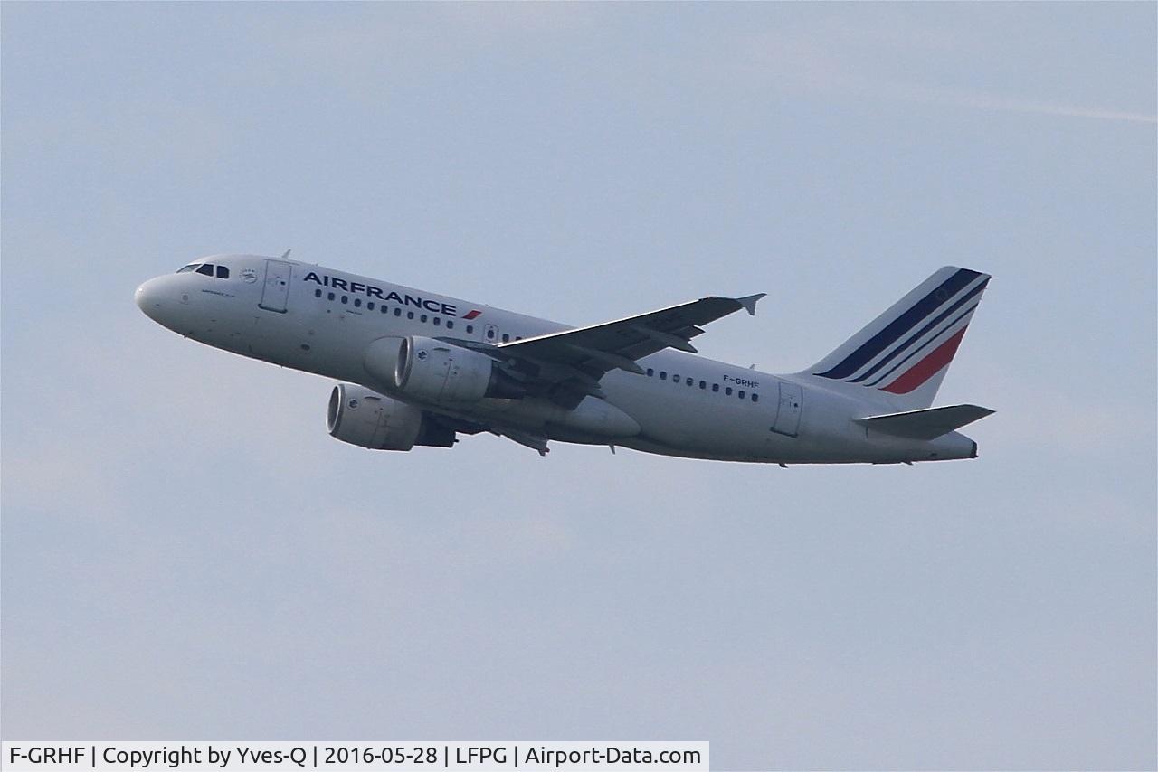 F-GRHF, 1999 Airbus A319-111 C/N 1025, Airbus A319-111, Climbing from rwy 08L, Roissy Charles De Gaulle airport (LFPG-CDG)