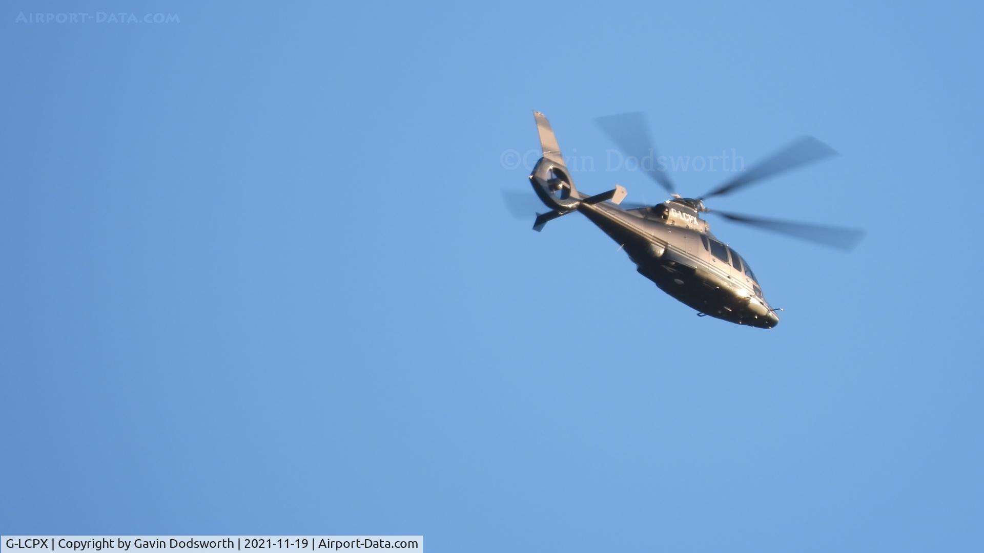G-LCPX, 2006 Eurocopter EC-155B-1 C/N 6748, Flying south over Darlington on Friday 19th November 2021