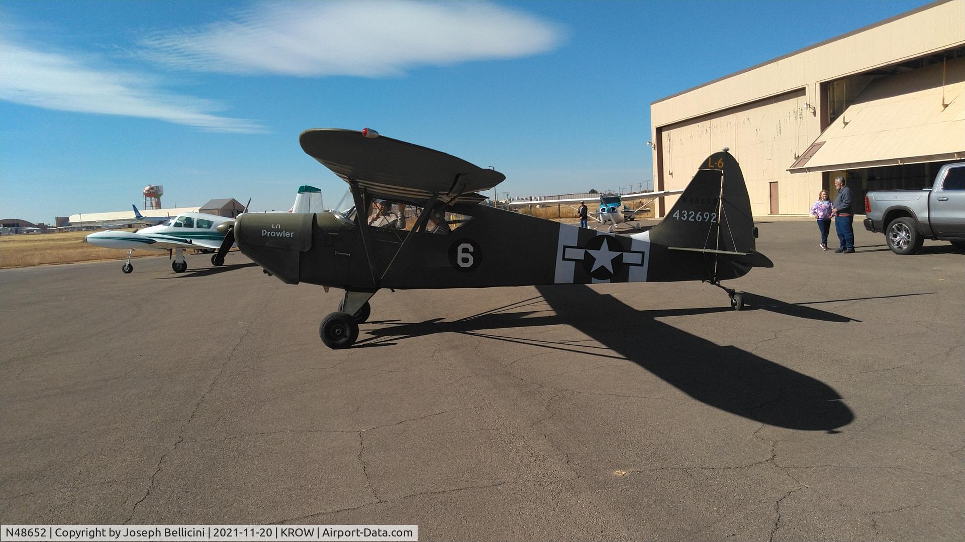 N48652, 1943 Interstate S-1B1 Cadet C/N 135, EAA flights for kids.  Roswell NM 11/20/2021