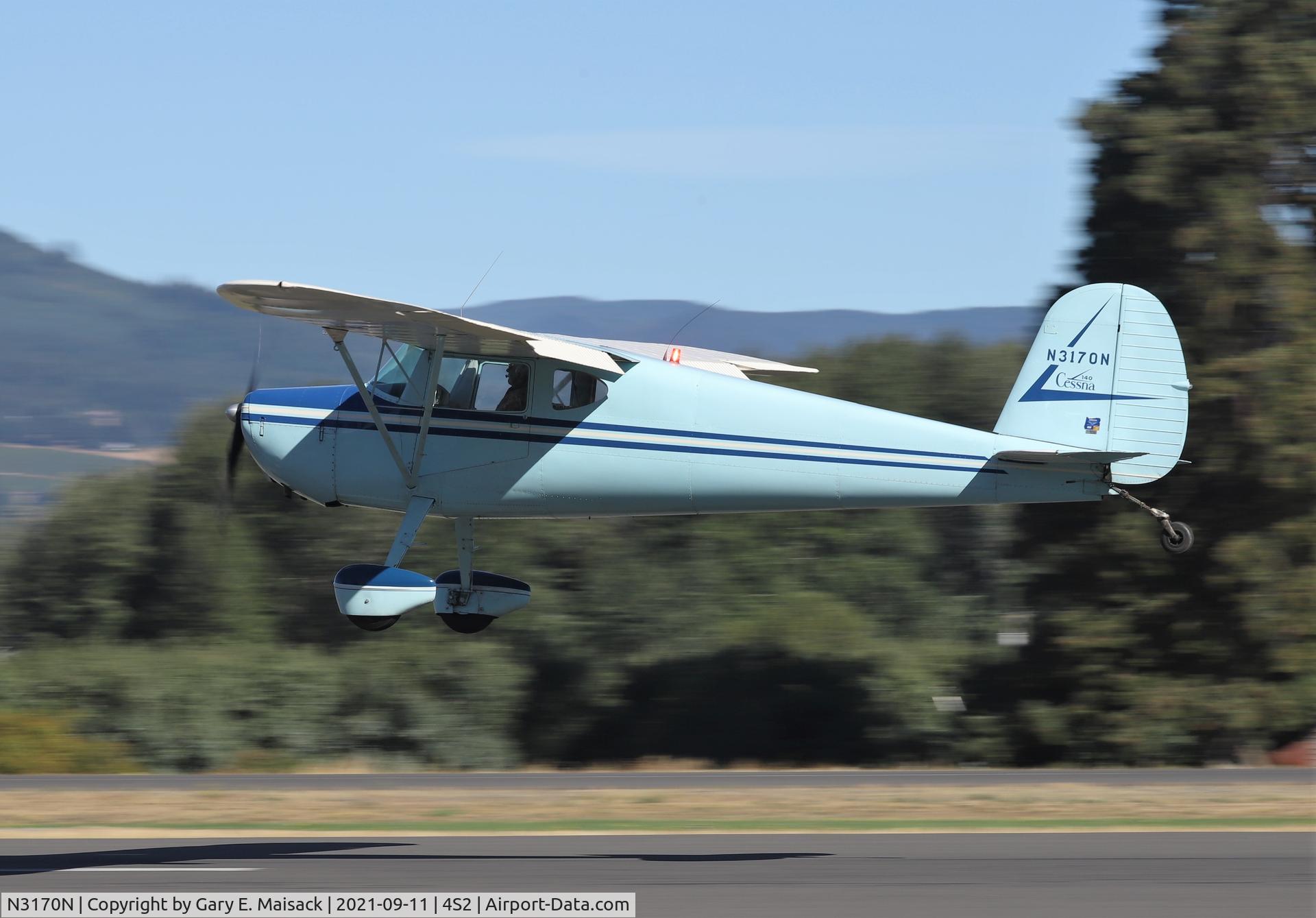 N3170N, 1947 Cessna 140 C/N 13428, WAAAM 2021 Fly-In, Jernstedt Field, Hood River, OR
