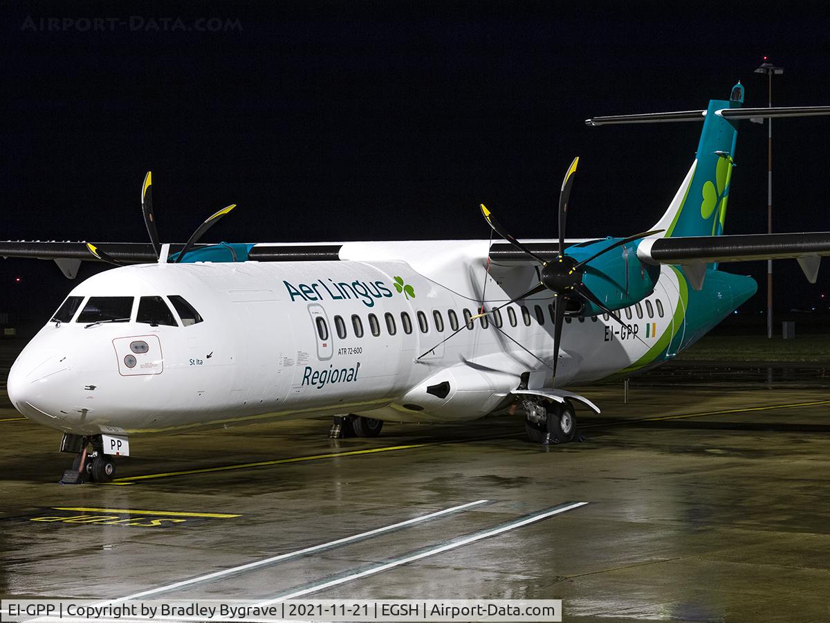 EI-GPP, 2016 ATR 72-212A C/N 1322, First ATR in the new Aer Lingus Regional colours