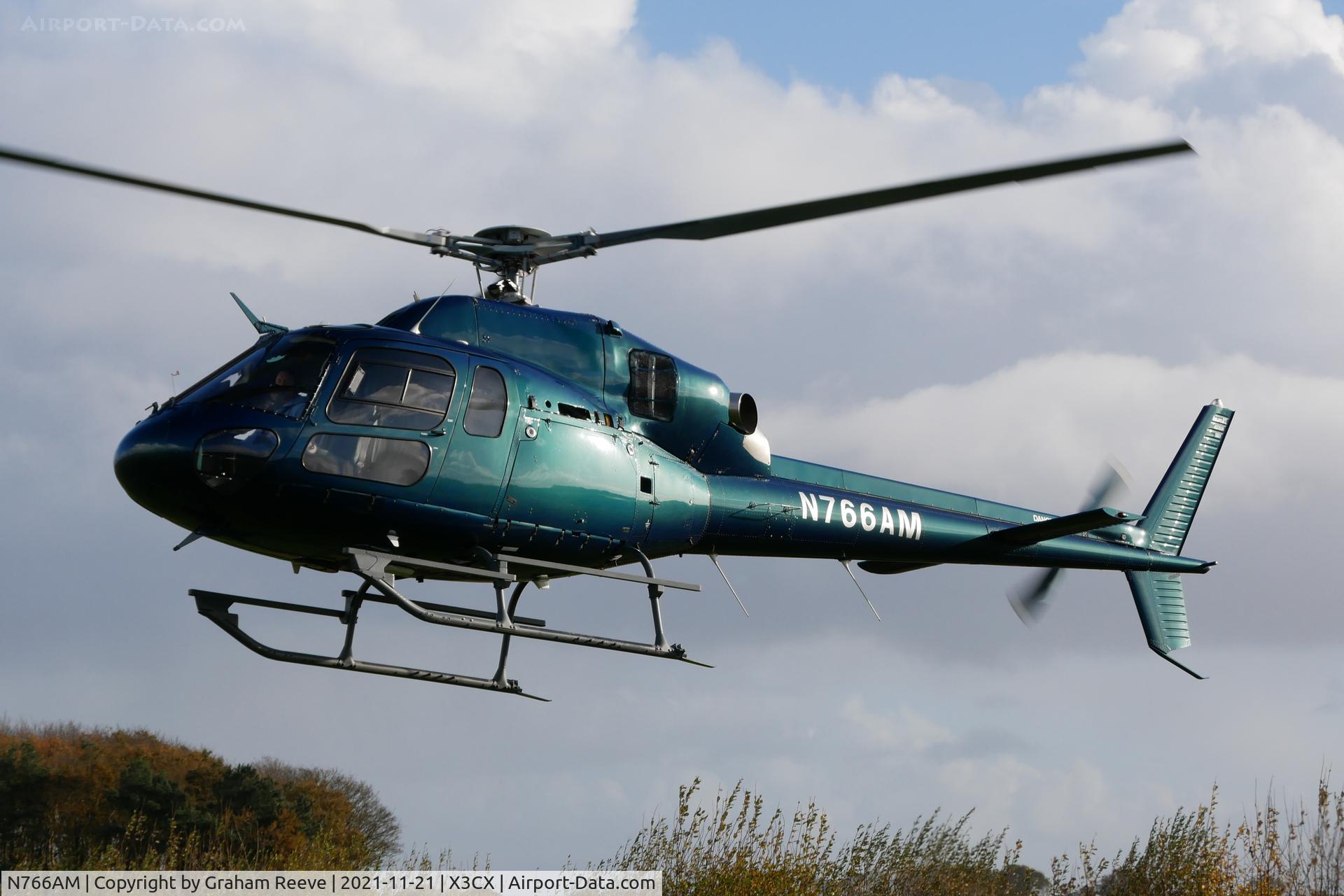 N766AM, 1996 Eurocopter AS-355N Twinstar C/N 5601, Landing at Northrepps.