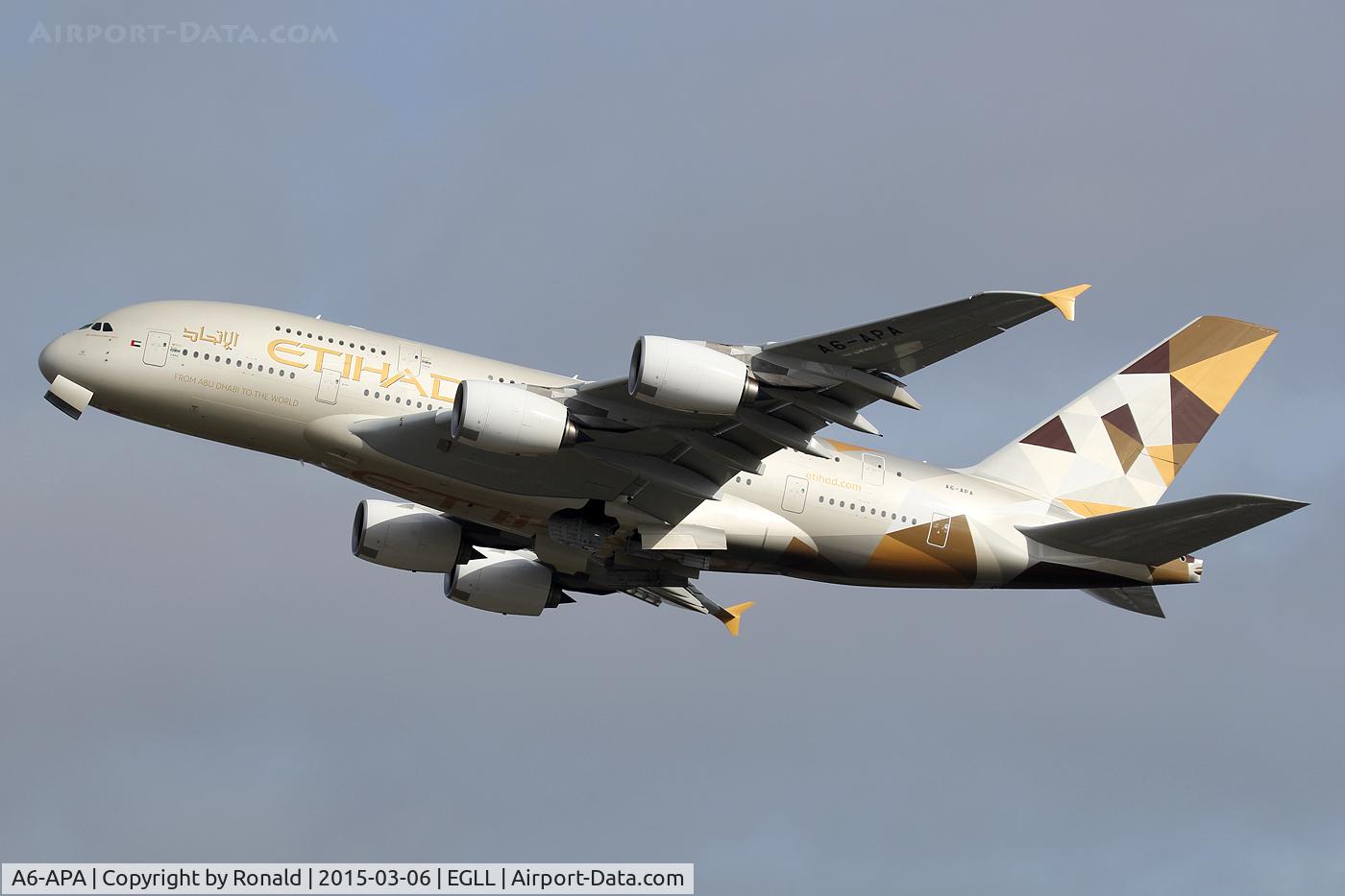 A6-APA, 2014 Airbus A380-861 C/N 166, at lhr