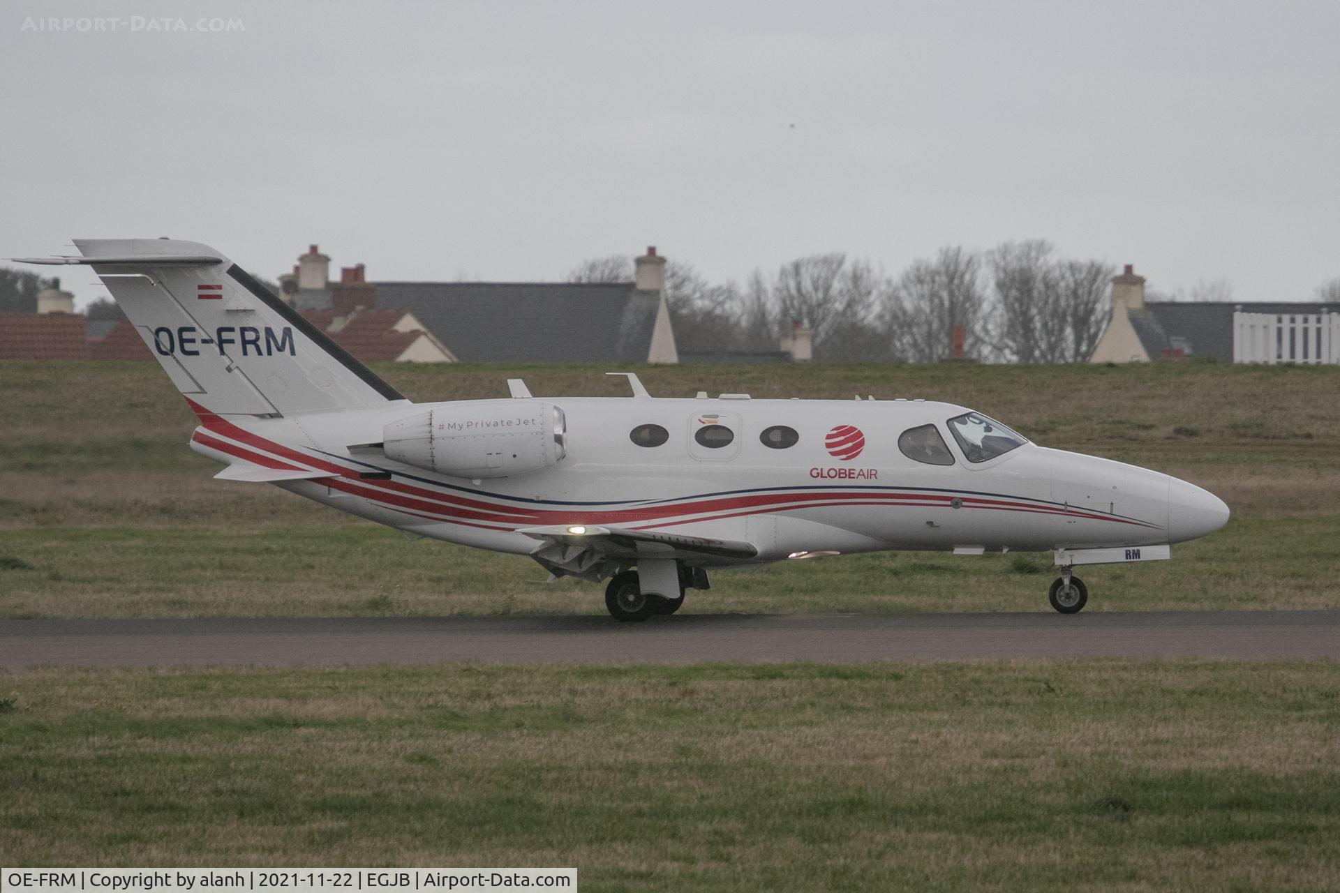 OE-FRM, 2008 Cessna 510 Citation Mustang Citation Mustang C/N 510-0126, Rolling out on arrival, Guernsey