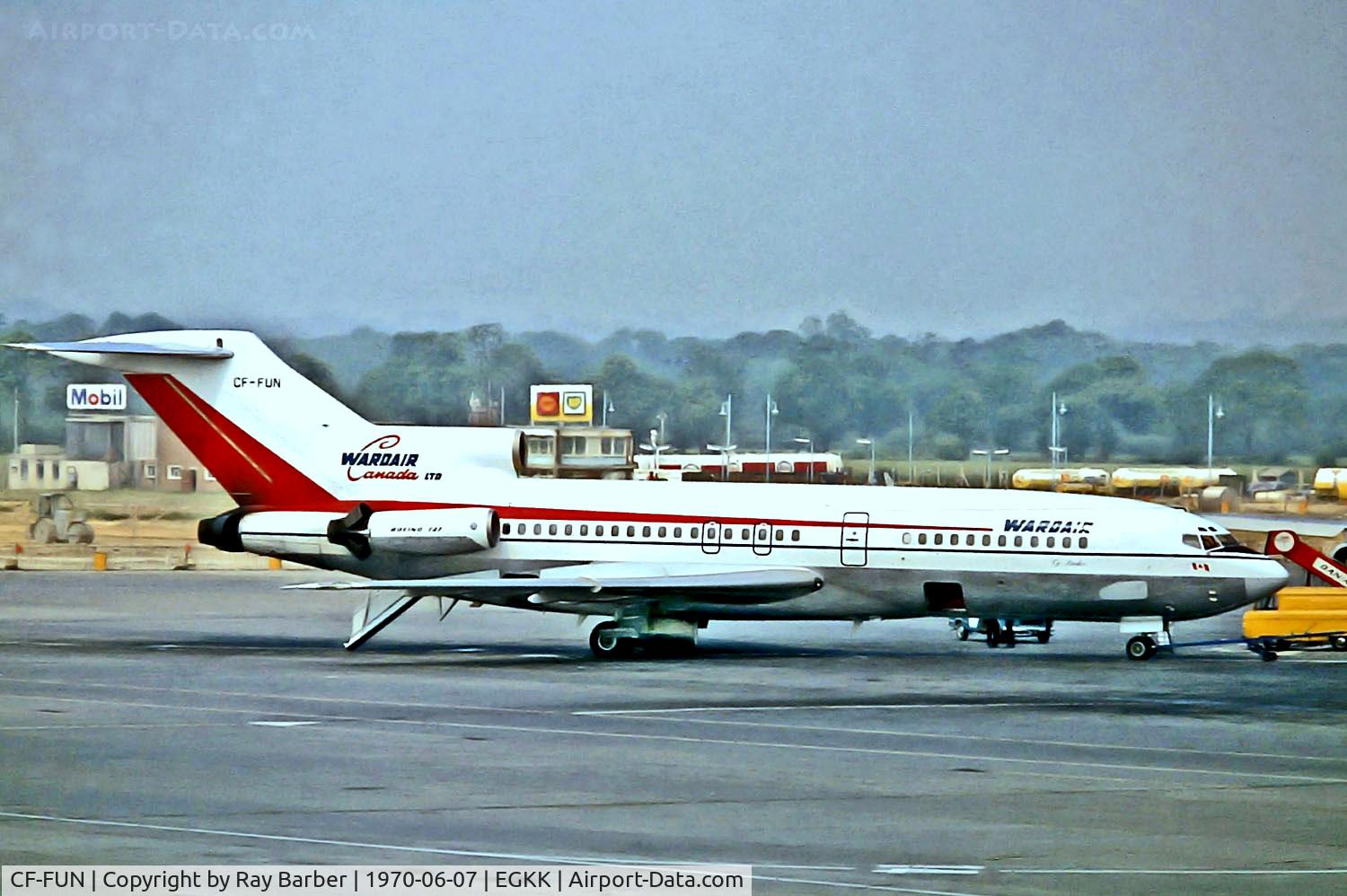 CF-FUN, 1966 Boeing 727-11 C/N 19242, CF-FUN   Boeing 727-11 [19242] [Wardair Canada) Gatwick~G 07/06/1970