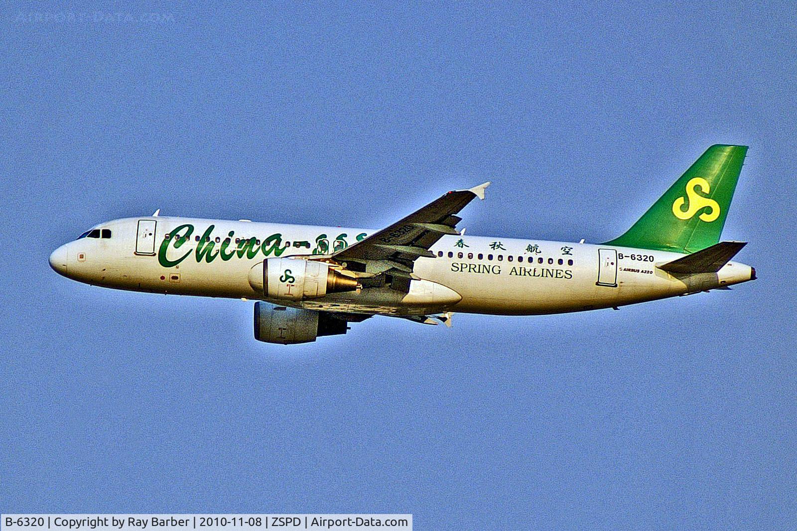 B-6320, 2002 Airbus A320-214 C/N 1686, B-6320   Airbus A320-214 [1686] (Spring Airlines) Shanghai-Pudong Int~B 08/11/2010