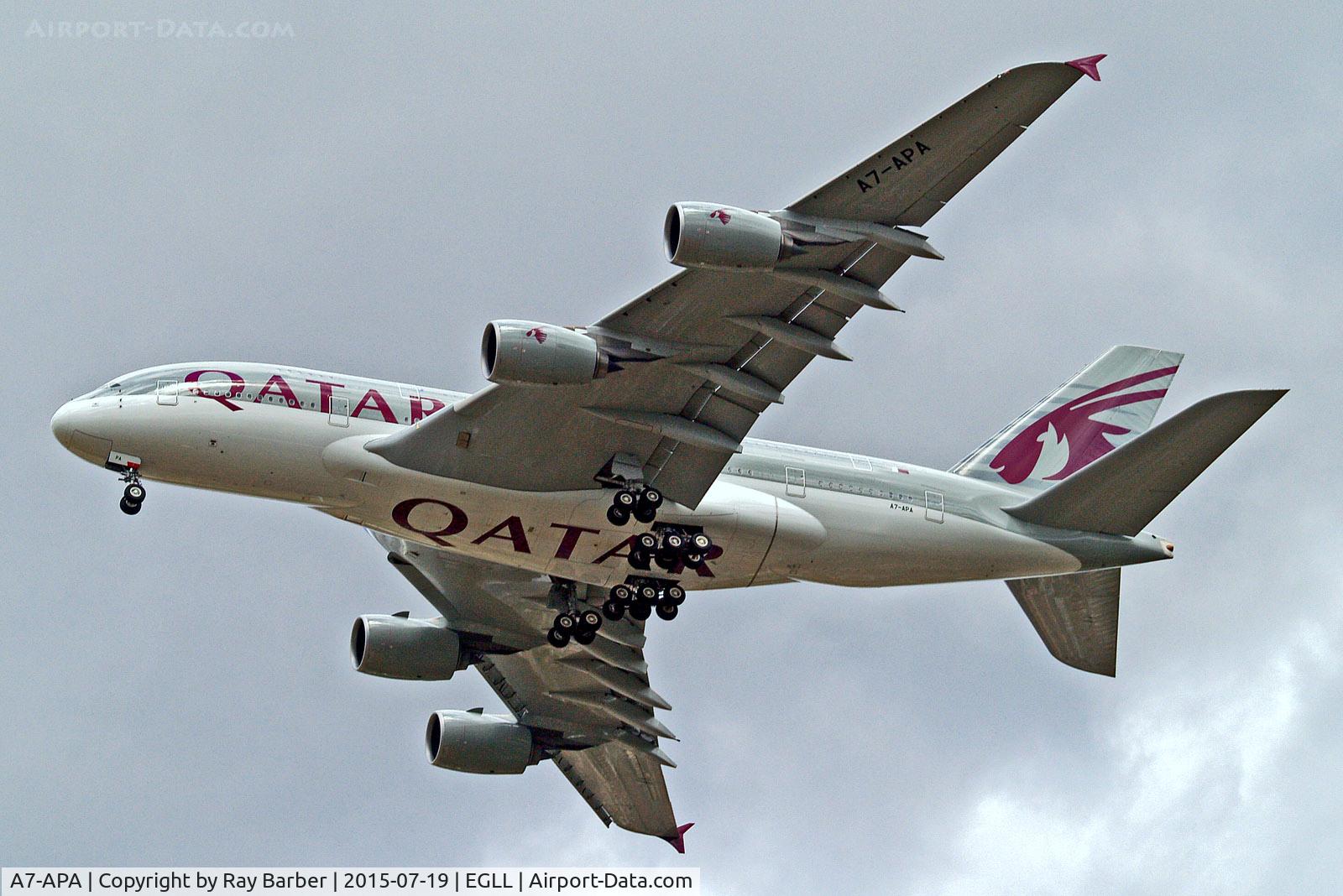 A7-APA, 2013 Airbus A380-861 C/N 137, A7-APA   Airbus A380-861 [137] (Qatar Airways) Home~G 19/07/2015