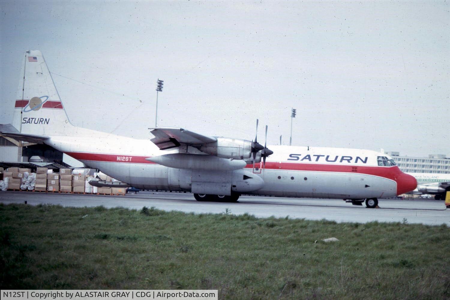 N12ST, 2004 Lockheed L-100-30 Hercules (L-382G) C/N 382-4388, Saturn L-100-30 seen here at the cargo area at Roissy late 1978 or 79
