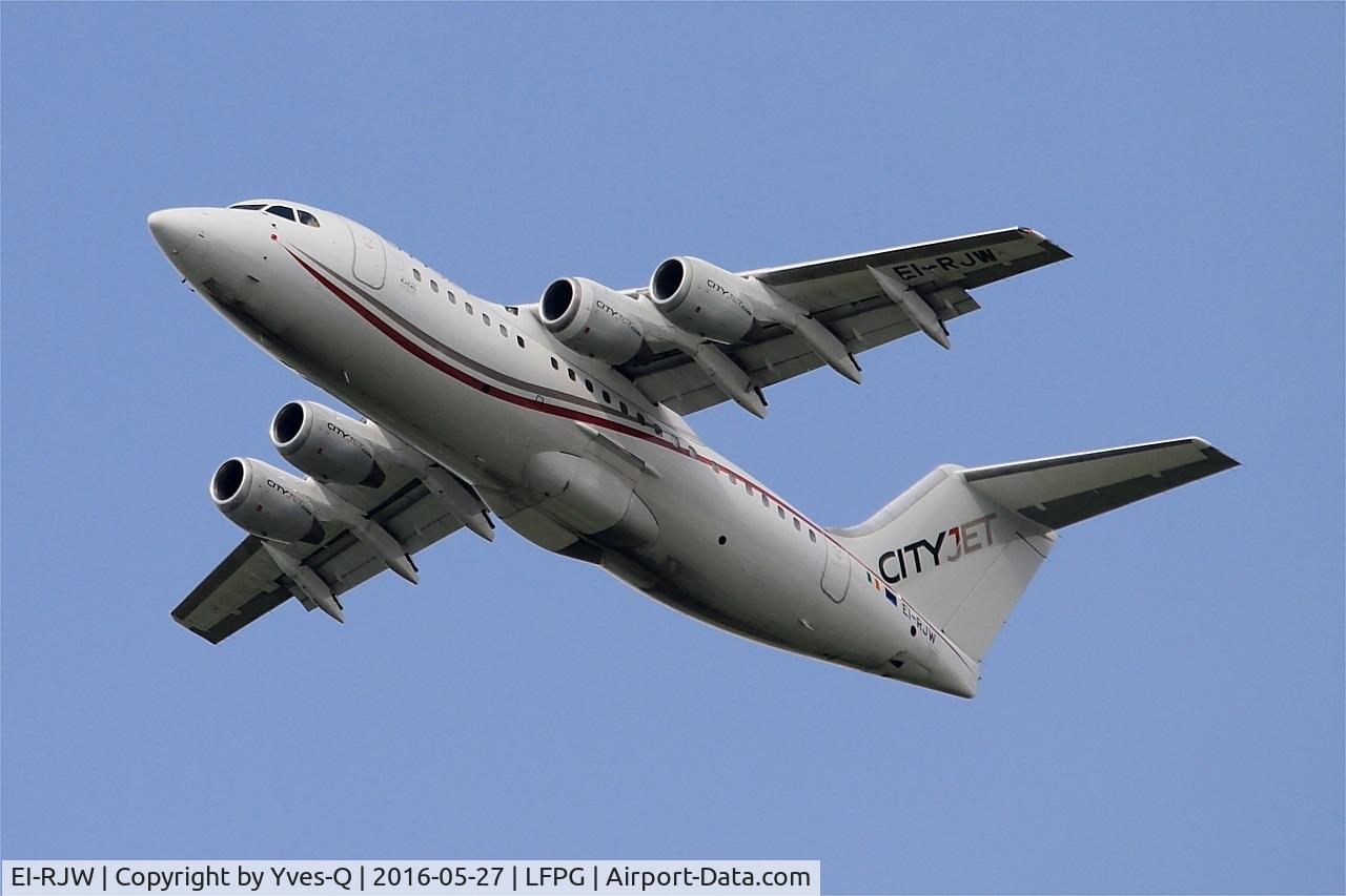 EI-RJW, 2000 British Aerospace Avro 146-RJ85A C/N E2371, British Aerospace RJ85A, Climbing from rwy 27L, Roissy Charles De Gaulle airport (LFPG-CDG)