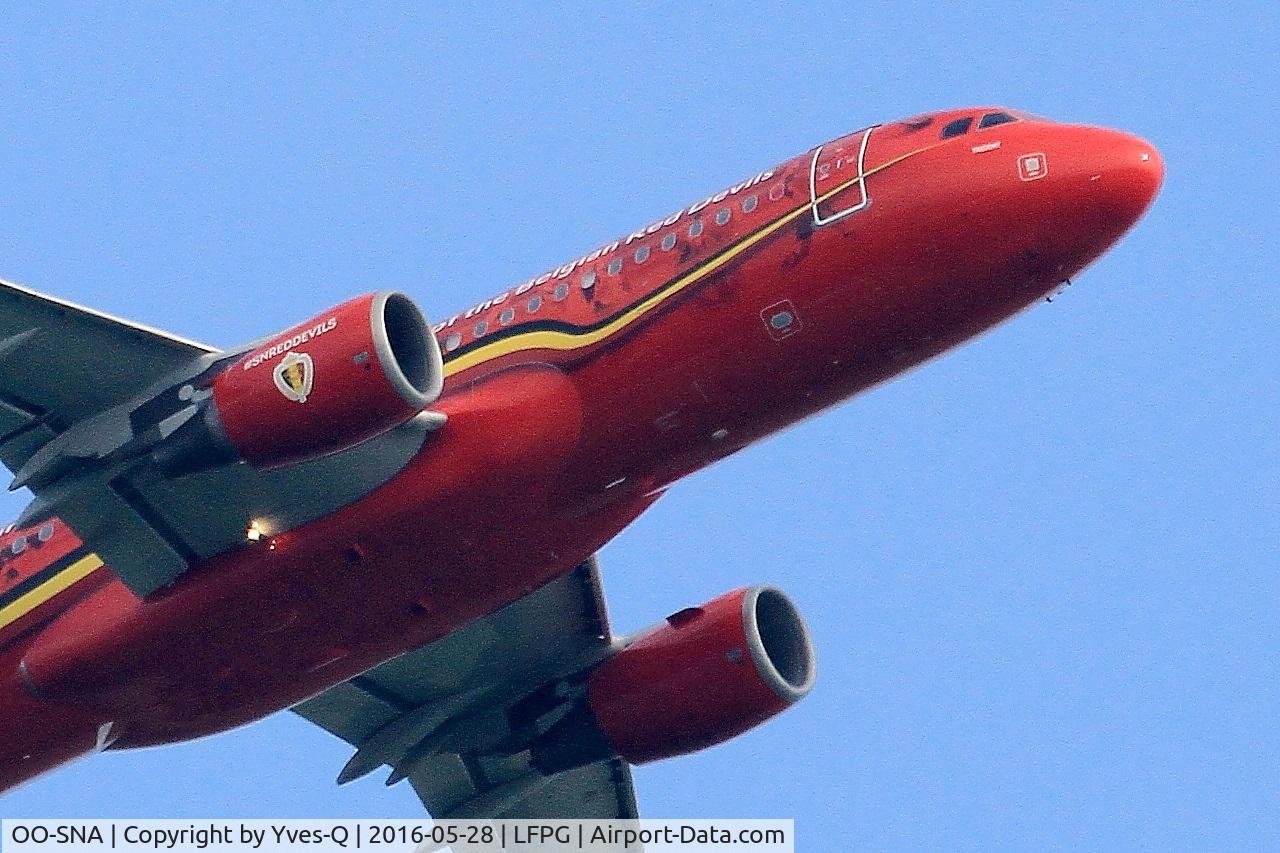 OO-SNA, 2001 Airbus A320-214 C/N 1441, Airbus A320-214, Climbing from rwy 06R, Roissy Charles De Gaulle airport (LFPG-CDG)