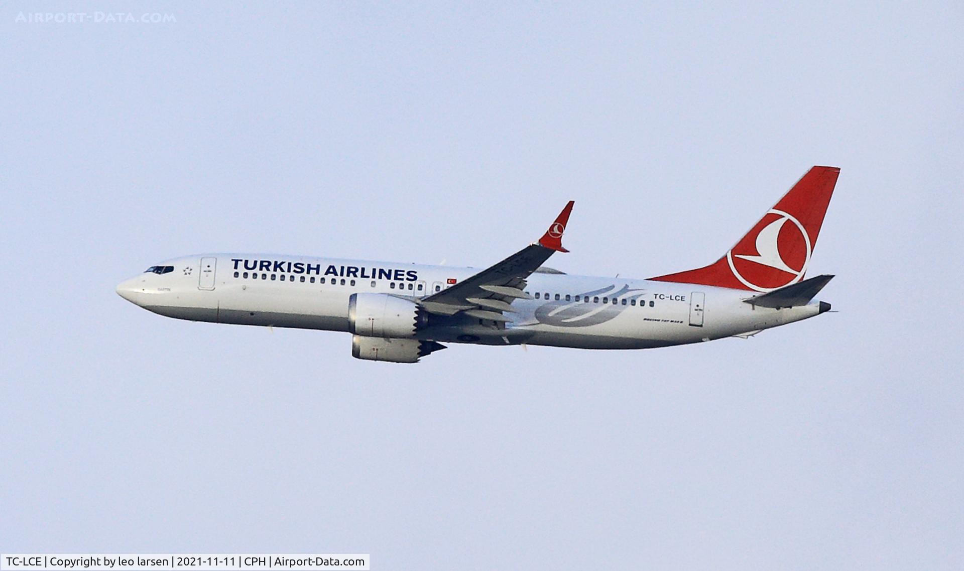 TC-LCE, 2018 Boeing 737-8 MAX C/N 60036, Copenhagen 23.11.2021